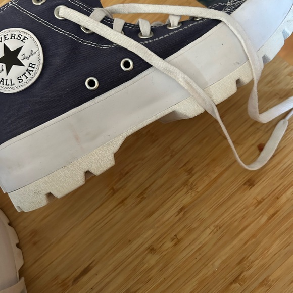 Converse Blue and White High-Top platform Sneakers with Rugged Sole - Picture 8 of 8